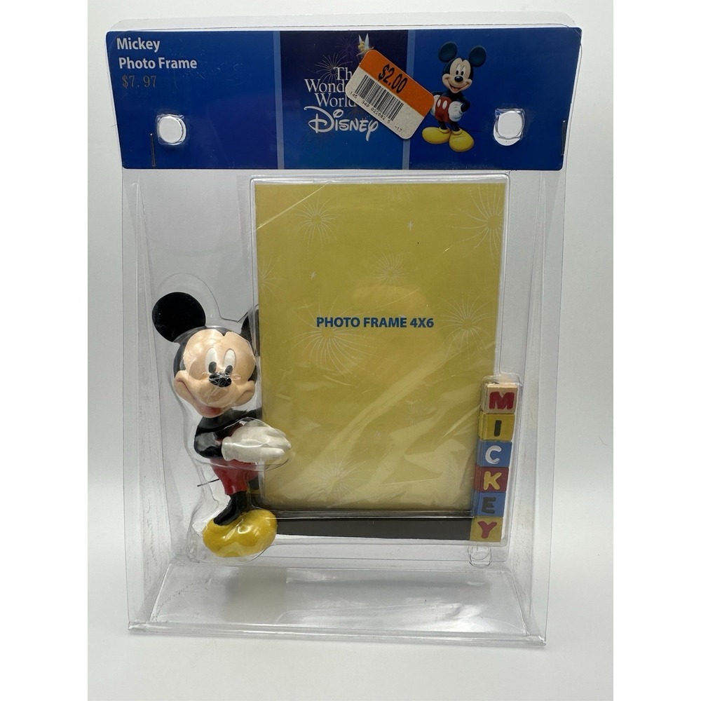 Disney Mickey Mouse 3D Photo Frame 4x6  Vintage 1990s Wonderful World of Disneyl